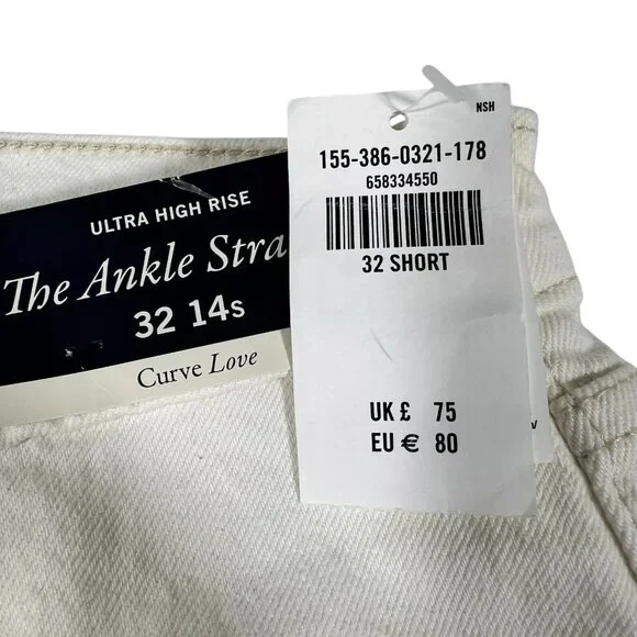 Abercrombie & Fitch Women's Ultra High Rise Ankle Straight Jeans Sz 32/14 Short - Picture 2 of 16